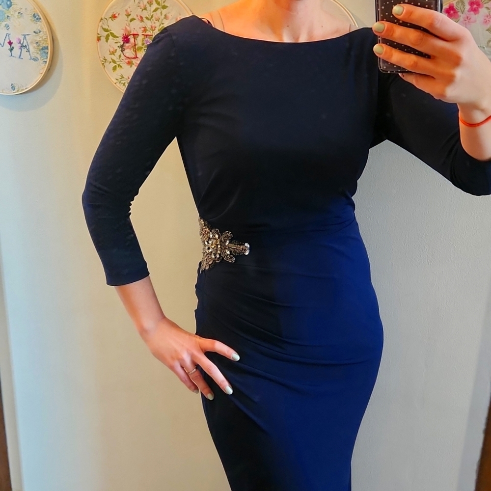 REVERSIBLE- navy blue gown